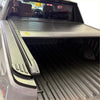 Black electric roller shutter tonneau cover with textured ridged surface and control panel for ldv terron 9 truck bed