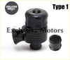Black type 1 performance intake manifold with ribbed housing and threaded fittings for electrical diesel blow off valve use