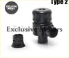Black plastic type z engine valve cover with matching cap for electrical diesel blow off valve with horn outside