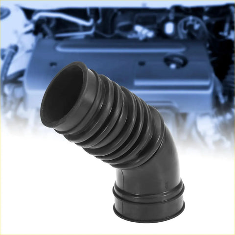 Black rubber engine air intake hose tube with ribbed texture and angled design for toyota pickup 1989-1995