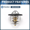 Silver and brass automotive thermostat with black rubber seal and spring design for toyota 4runner 3.4l 1988-1996
