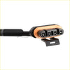 Black automotive engine harness connector with tan rubber boot and four-pin terminals for chevy gmc 6.5l diesel