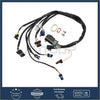 Black engine wiring harness with colorful connectors and central plastic housing for Chevy GMC 6.5L diesel 1994-2002