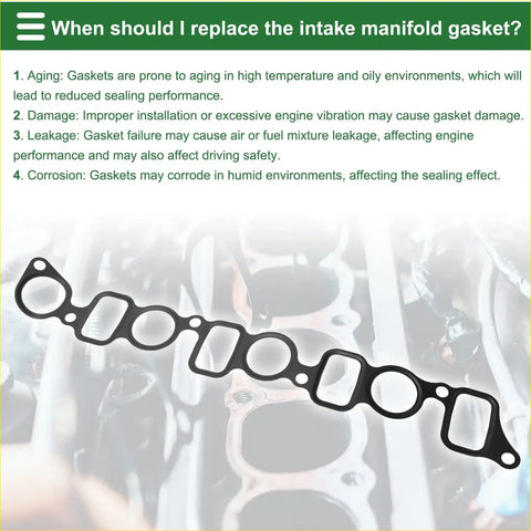 Black rubber intake manifold gasket with oval and rectangular cutouts for 2004 toyota hilux engine use