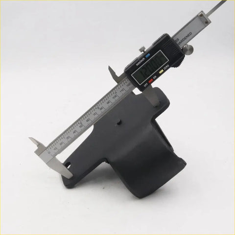 Black plastic caliper stand with silver metal jaws and digital display for engine mount support set nissan d21 2.5l 1986-1999