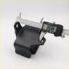 Black plastic engine mount support set with integrated handlebar clamp for nissan d21 2.5l 1986-1999 shown from back side