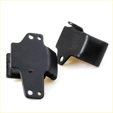 Black metal engine mount brackets with matte finish and multiple holes for nissan d21 navara td27 td25 1985-1999