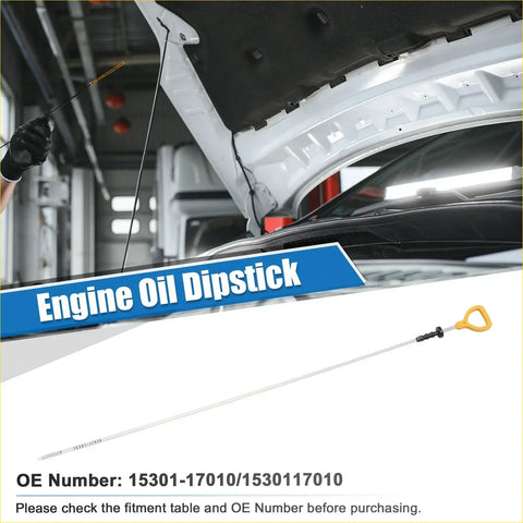 Yellow-handled engine oil level indicator dipstick with white shaft and black grip for toyota land cruiser 2008-2021