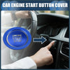 Blue metallic engine start stop button cover with silver engraved lettering for toyota alphard 30 series 2015-2023
