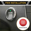 Chrome finished engine start stop button switch knob cover with green light and black center for toyota tacoma interior