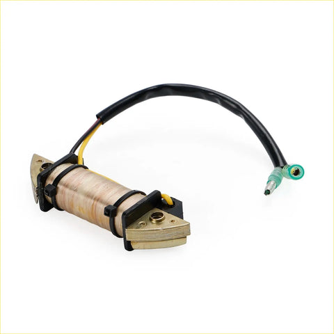 Exciter coil for tohatsu nissan 4hp 5hp outboard with black wire green connector and yellow inner wires wrapped on coil