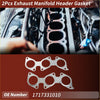 Two silver metallic exhaust manifold header gaskets with precise cutouts for Toyota Tacoma 2006-2014 engines