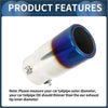 Shiny metallic exhaust tip 1.5 to 3.1 inch with blue white gradient and perforated lining for toyota land cruiser 150 prado