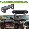 Black carbon fiber exterior door handle cover trim with red accent lines for toyota tundra 2022-2025 made of abs