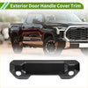Black carbon fiber exterior door handle cover trim for toyota tundra 2022-2025 with textured weave and two mounting holes