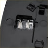 Back side of black plastic housing with two silver metal terminals for heated power exterior mirror glass dodge ram