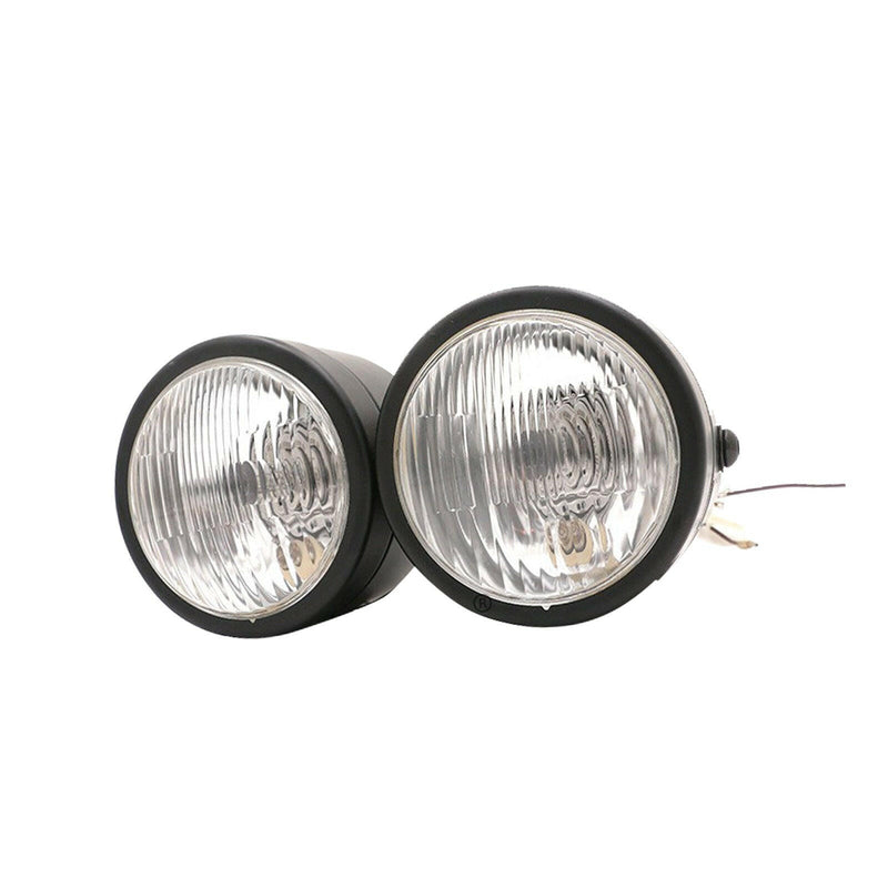 Motorcycle Street Fighter Black Twin Universal Headlight Dual Lamp Suitable