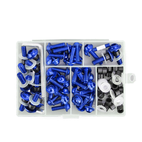158pcs Motorbike Blue Fastener Clip Screw Kit Windscreen Fairing Bolt Universal Generic