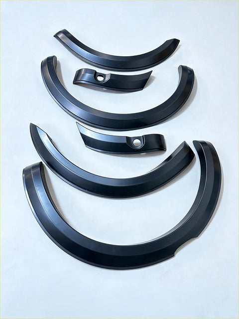 Black matte fender flare with integrated mounting brackets for ford ranger px3 2019-2021 smooth style with sensor
