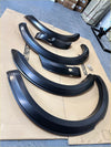 Black matte-finish 4-inch smooth style fender flares for ford ranger px3 2019-2021 with sensor shown from back side