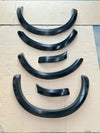 Black glossy plastic 4-inch fender flares set for isuzu d-max 2021-2023 smooth style matte black finish