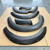 Black matte fender flares for ford ranger px2 2016-2018 with rugged curved design and integrated mounting holes