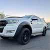 White ford ranger with black lychee texture 7-inch bolt fender flares for ford ranger px2 2016-2018
