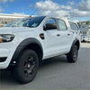 White ford ranger px3 with black textured OEM style fender flares and alloy wheels 2018-2021 model