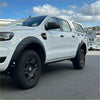 White ford ranger px3 2018-2021 with black textured oem style fender flares and rugged tires