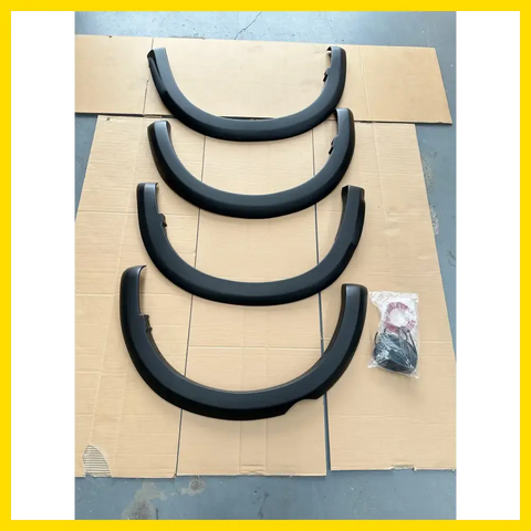 Black plastic fender flares for holden colorado 2016-2020 matte black smooth style shown from the back side