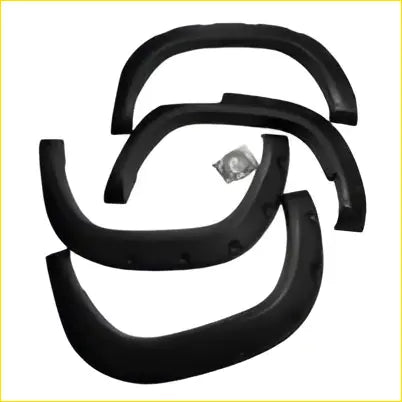 Black rubber pocket style wrinkle fender flares for ldv t60 2017-2021 shown from the back side