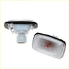 Clear rectangular fender guard repeater lights with black rubber trim and ribbed lens for toyota hilux 1997-2005