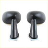 Black plastic fender side-view mirrors with matte finish and cylindrical stems for mazda glc 323c 323f and more