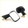 Black plastic fender mirror lh with gold mounting bracket for Nissan Datsun ute B120 B121 620 720 1971-1994 back side view