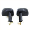 Black plastic fender mirror x2 with metallic brackets for Nissan Datsun B120 B121 122 620 720 utility shown from the back