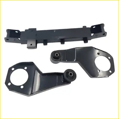 Black metal mounting brackets with circular cutouts and bolt holes for mitsubishi triton mq mr 2016 on diff drop kit