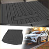Black rubber flat face cargo liner rear boot mat for Toyota Venza 2022-2024 with ribbed texture and reinforced edges