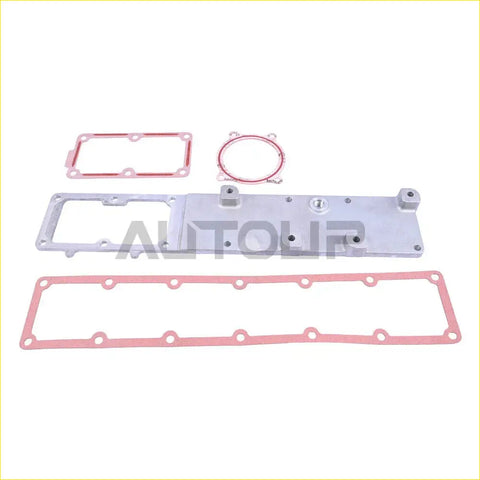 Silver aluminum flow intake manifold plenum plate cover with pink rubber gaskets for dodge ram 6.7l cummins