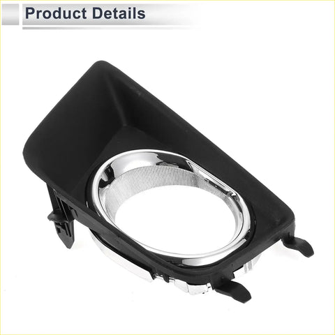 Black plastic fog light grill with chrome inner ring and mesh insert for toyota tacoma 2012-2015
