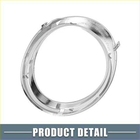 Shiny chrome metal wheel hub ring with mounting tabs for 4wd ute fog light grille covers toyota offroad use