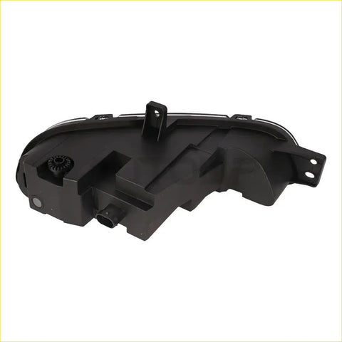 Black plastic fog light lamp housing with molded contours and mounting brackets for grand cherokee 2017 2021 back side