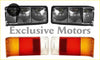 Black plastic ford escort mk2 tail light lenses with clear amber and red sections new reproduction backs shown