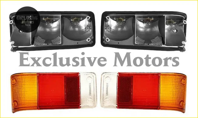 Black plastic ford escort mk2 tail light lenses with clear amber and red sections new reproduction backs shown