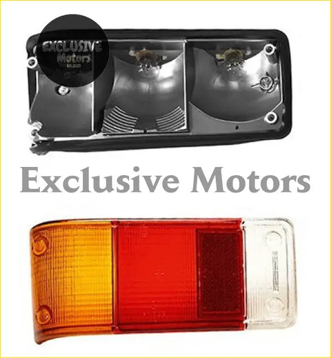 Black plastic ford escort mk2 tail light lens and backing with two clear and one red amber section new reproduction