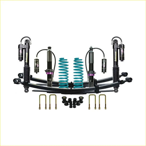 Black and teal Dobinsons monotube remote coilover suspension kit with purple accents for Ford Ranger PX3 2018-2022