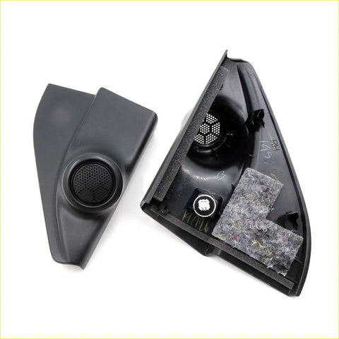 Black plastic fr door lower frame bracket speaker housing with circular mesh grille and foam padding for toyota hilux revo