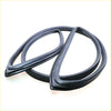 Black rubber windshield weatherstrip seal with molding for Nissan Patrol Safari shown from back side