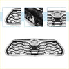 Front bonnet bumper grille for toyota highlander 2020-2022 with chrome finish honeycomb mesh and central emblem
