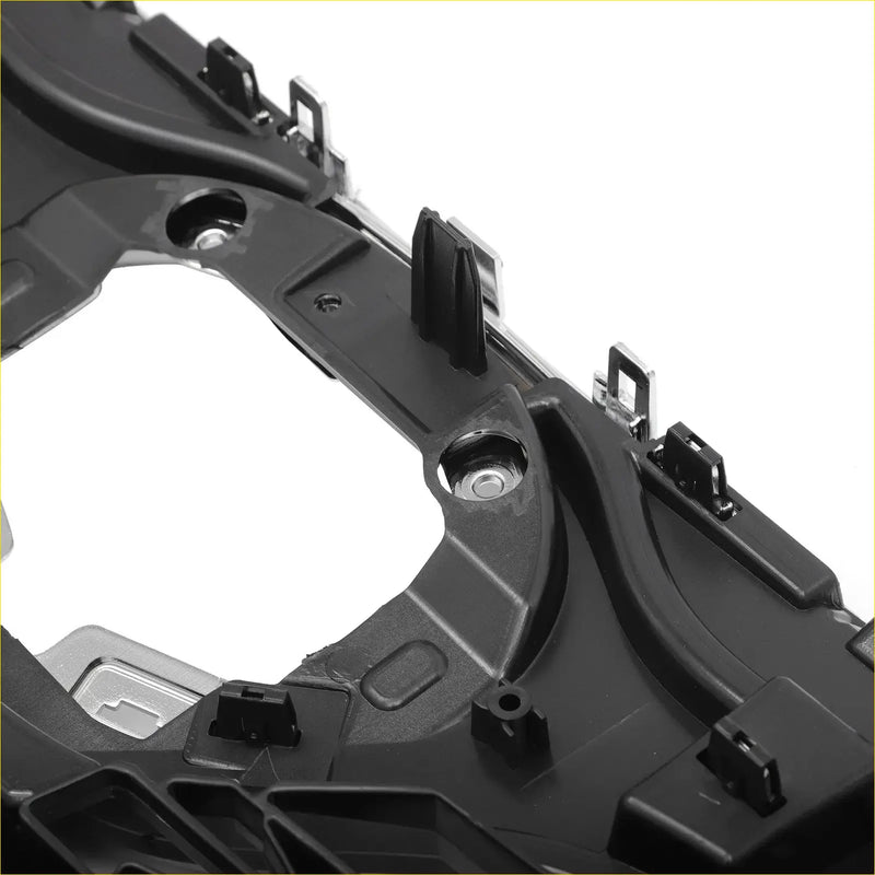 Black plastic front bonnet bumper grille back with molded contours and mounting clips for toyota highlander 2020-2022