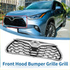 Front bonnet bumper grille for Toyota Highlander 2020-2022 with chrome finish and sleek honeycomb mesh design